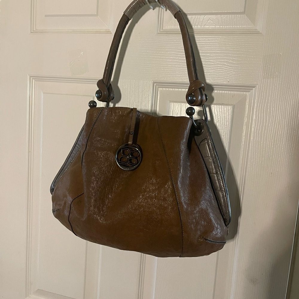 BCBGMAXAZRIA Brown & gray Hobo Shoulder bag.silver tone hardwares . - Picture 2 of 15